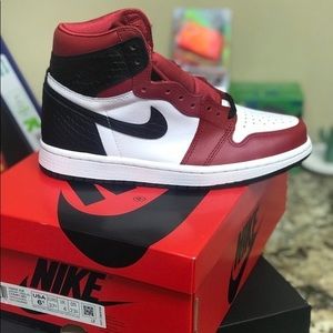 Nike Air Jordan 1 Red with Snake Hi Satin